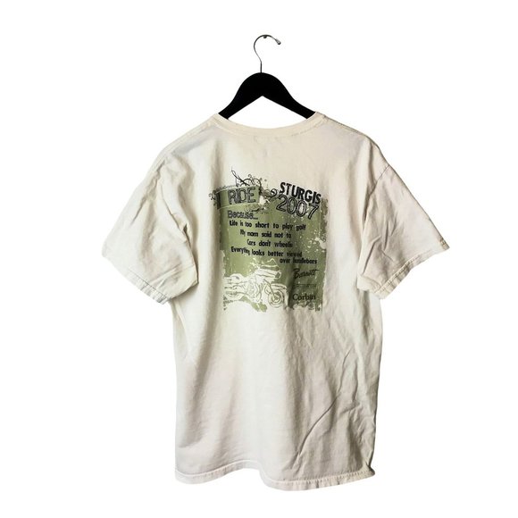 2007 Gildan Ride Sturgis Press Party T Shirt 00s Adult White L Large Graphic Tee - Picture 3 of 16